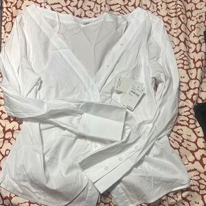 Good American Classic White Blouse